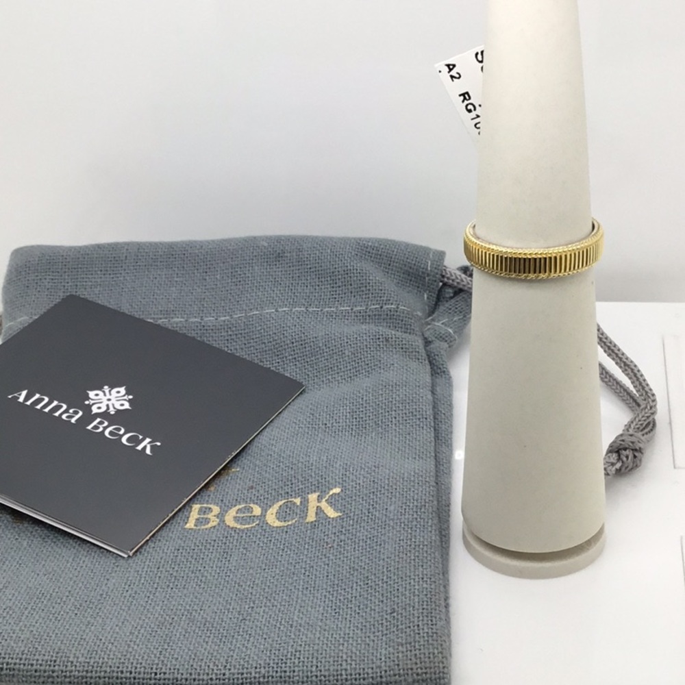 Authentic Anna Beck  2 tone ribbed ring 7 New
